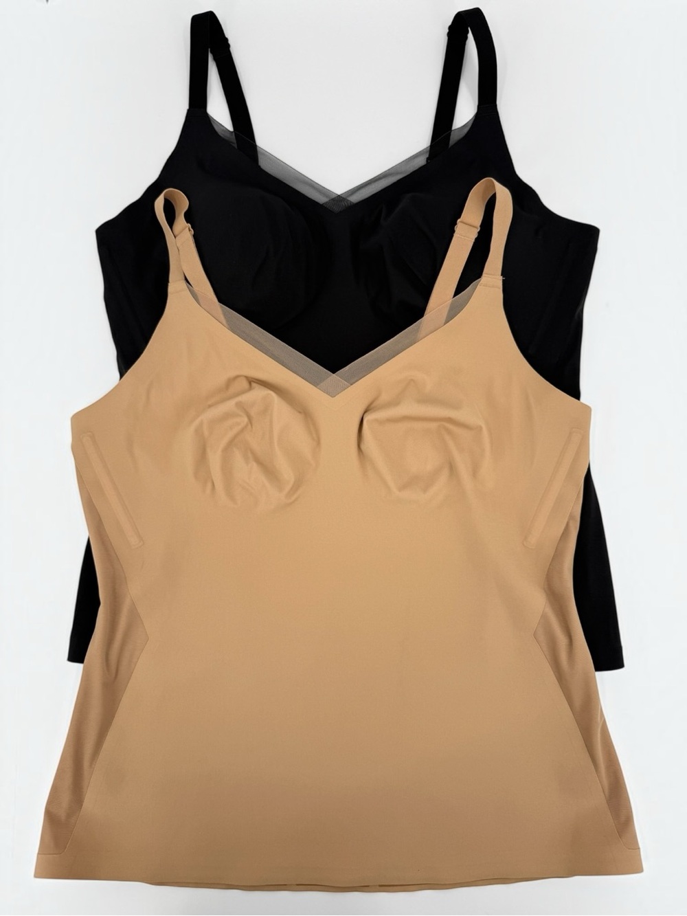 Honeylove Set of Two Bundle Deal CrossOver Cami in Sand and Black Size 2X
